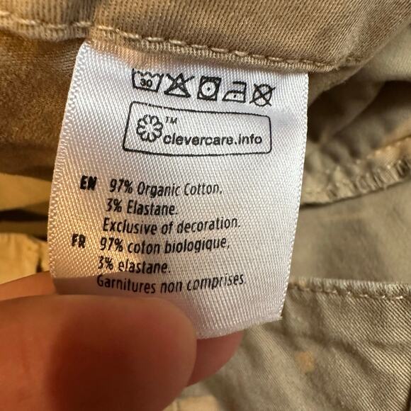 10Tree Organic Cotton Beige Cream Pants Trouser Pants sz 8 - Picture 3 of 8